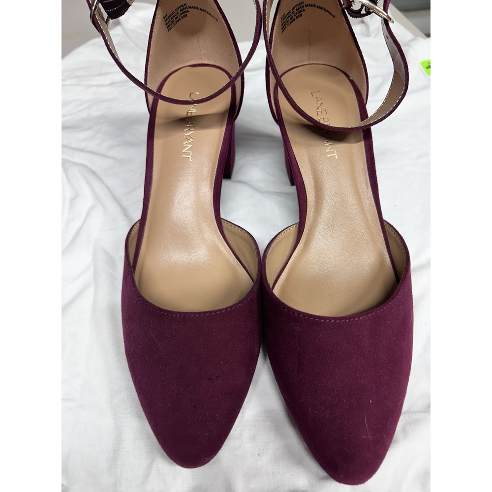 Lane Bryant Suede D'Orsay Pointed Toe Ankle Strap Block Heel 9W New in Box